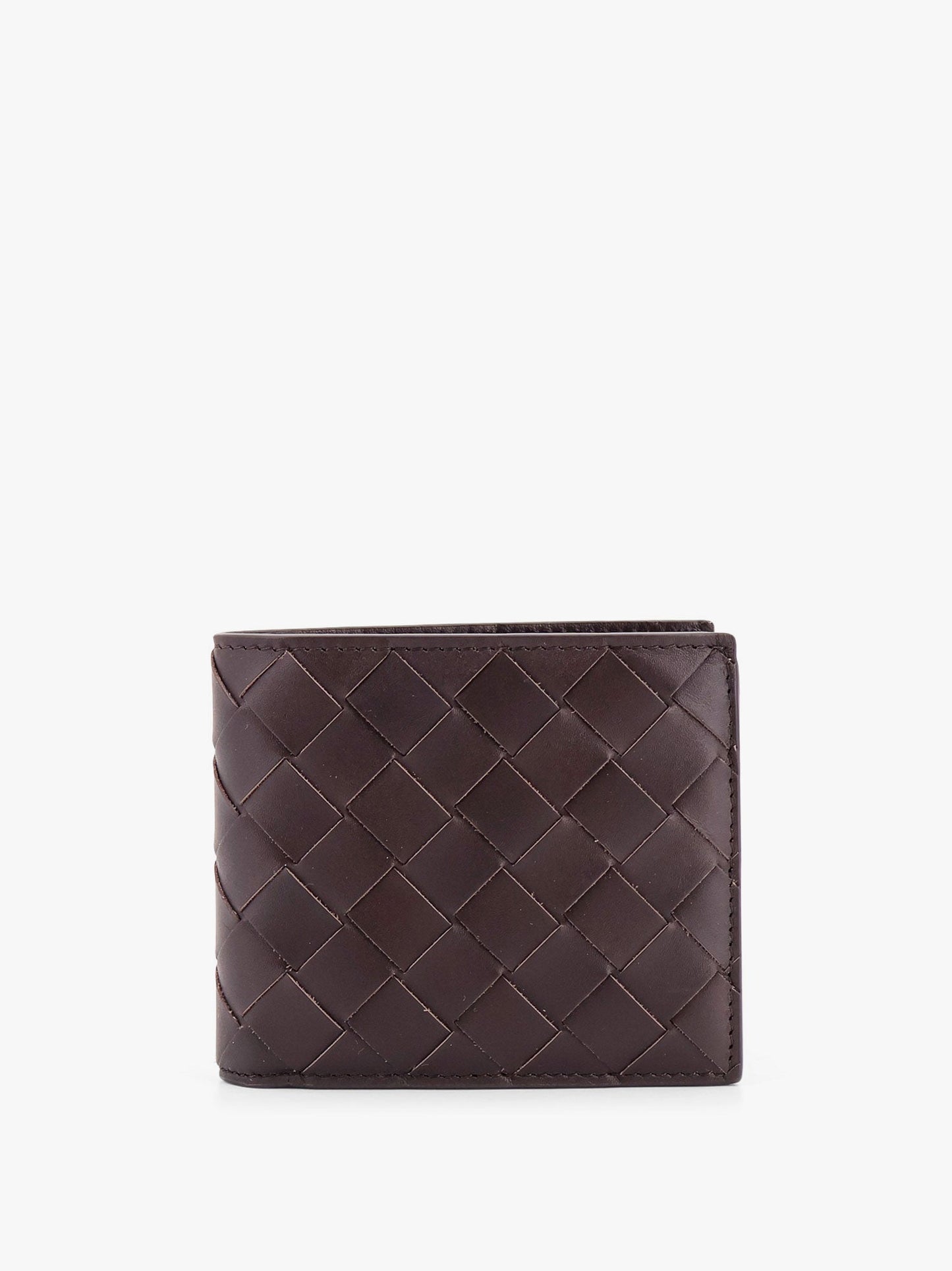 Leather wallet with Intrecciato pattern