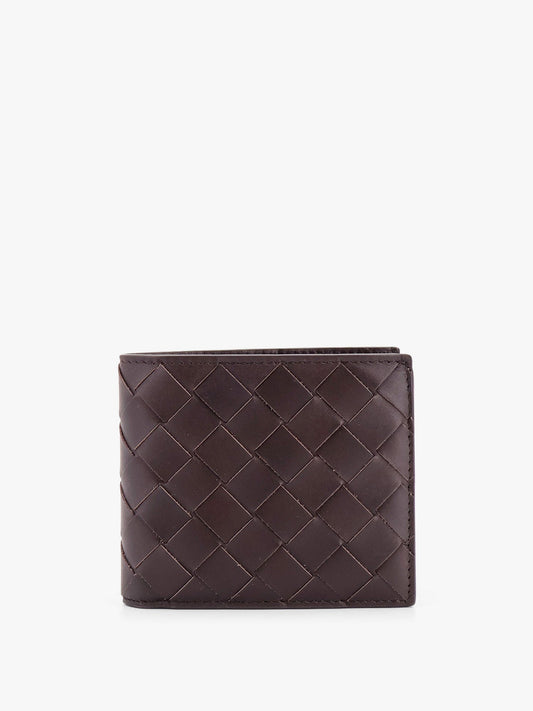 Leather wallet with Intrecciato pattern