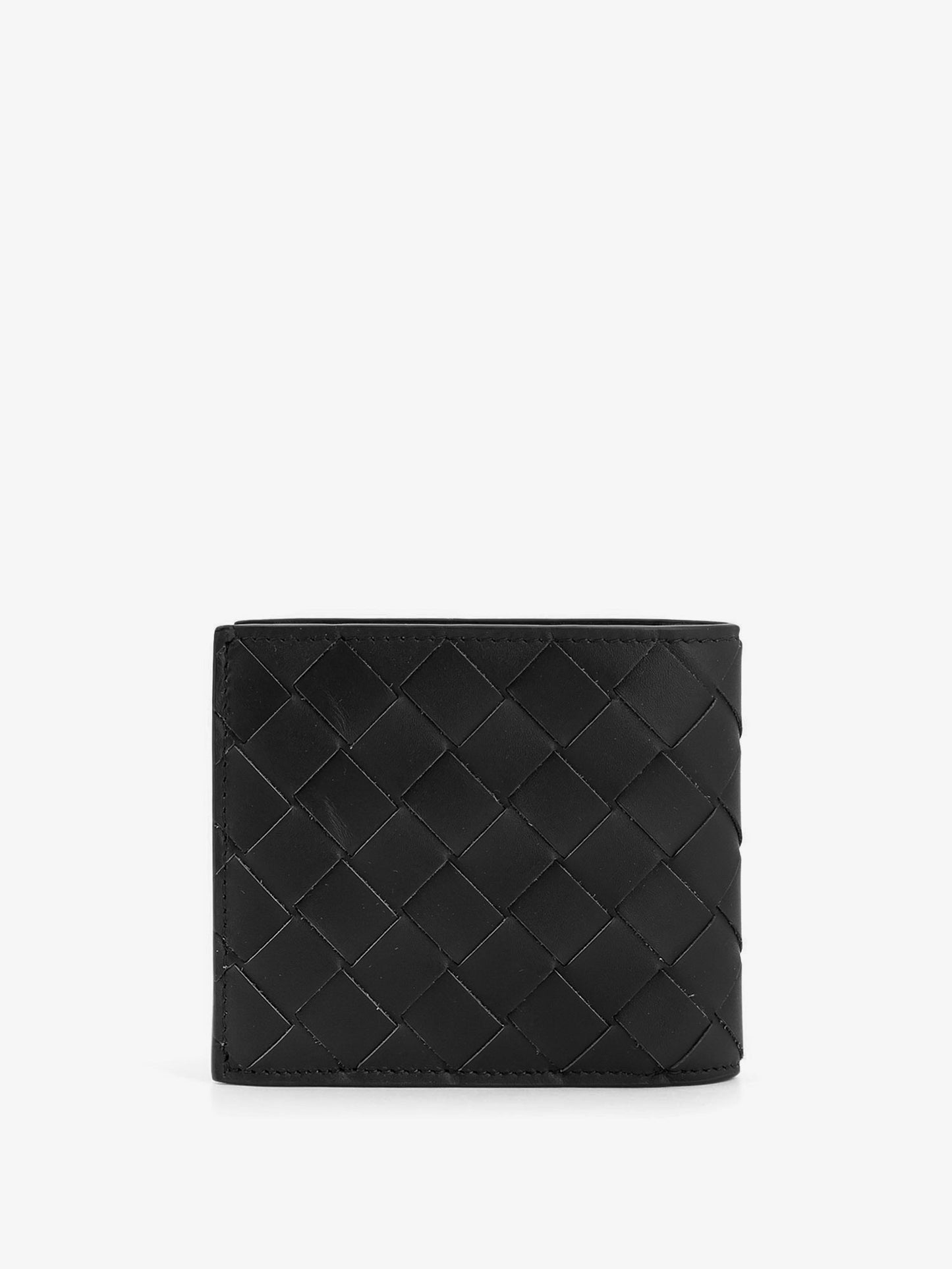 Leather wallet with Intrecciato pattern