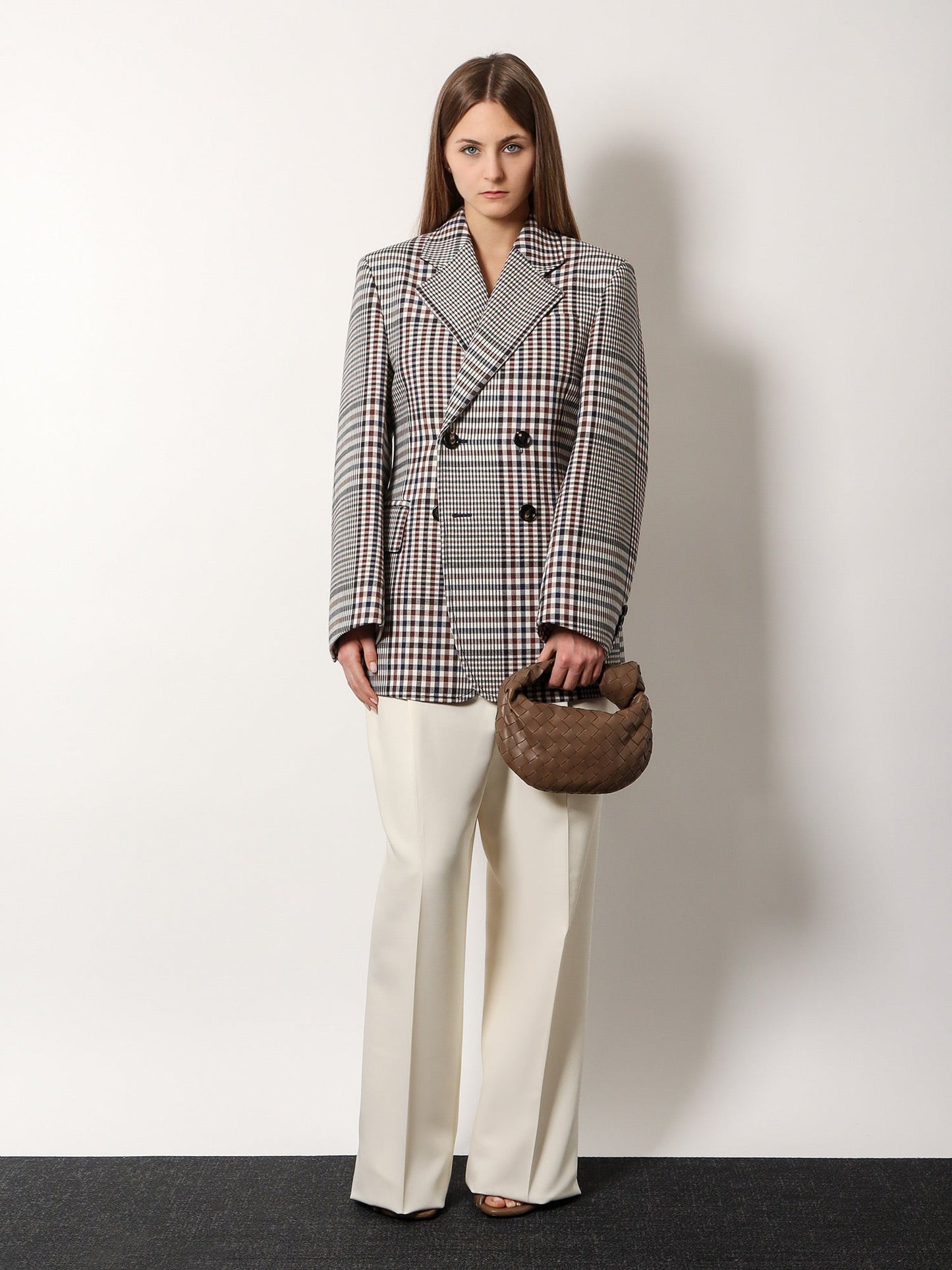 Mini Jodie leather handbag with Intrecciato pattern