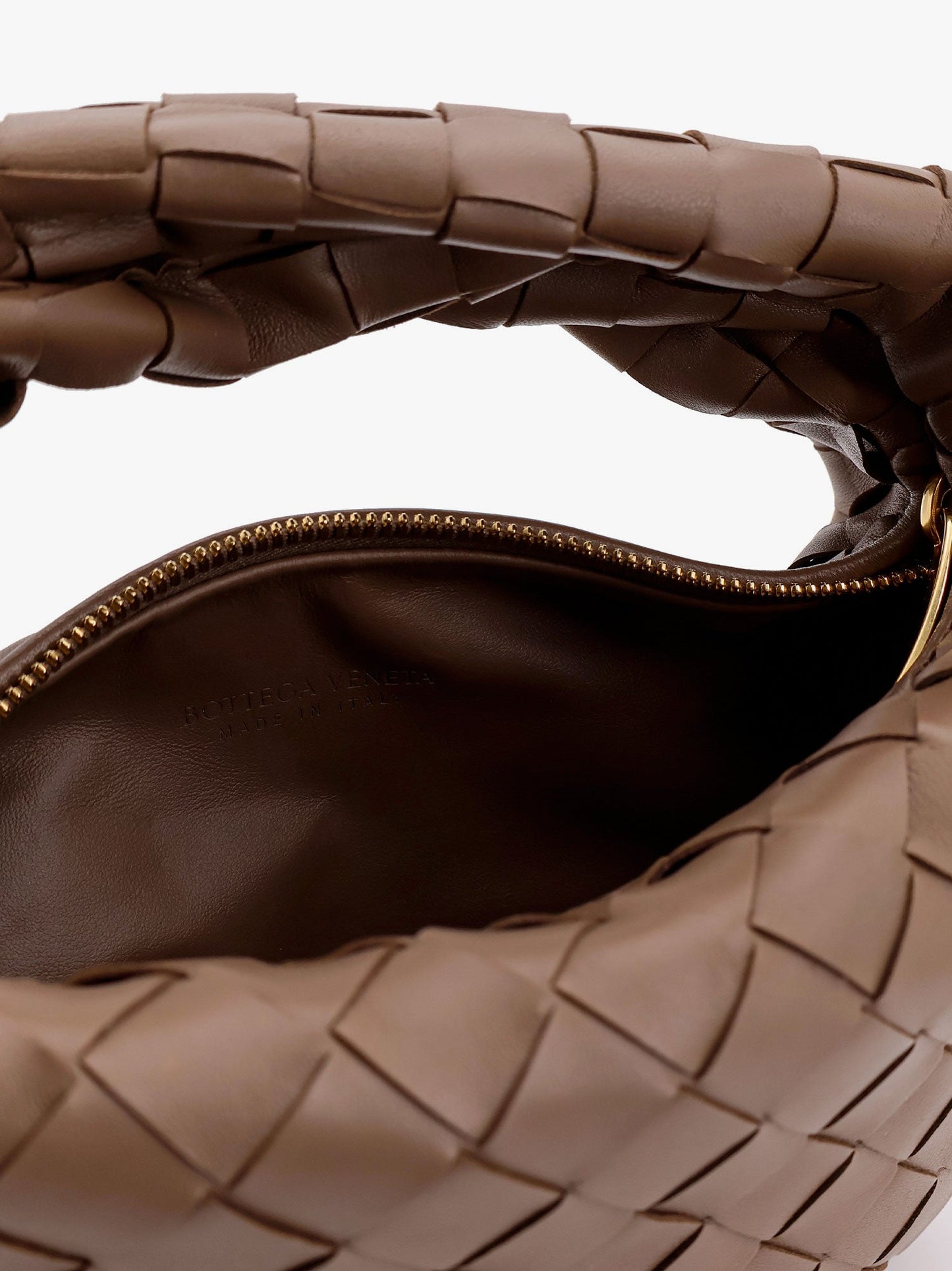 Mini Jodie leather handbag with Intrecciato pattern