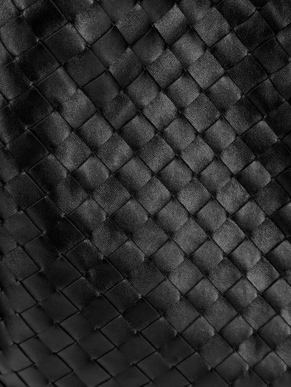 Hop Hobo Leather Shoulder Bag with Intreccio Pattern thumbnail