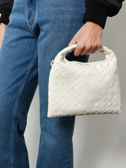 Mini Hop leather crossbody bag with Intrecciato pattern thumbnail