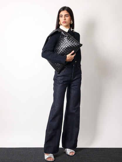 Hop leather shoulder bag with Intrecciato motif thumbnail