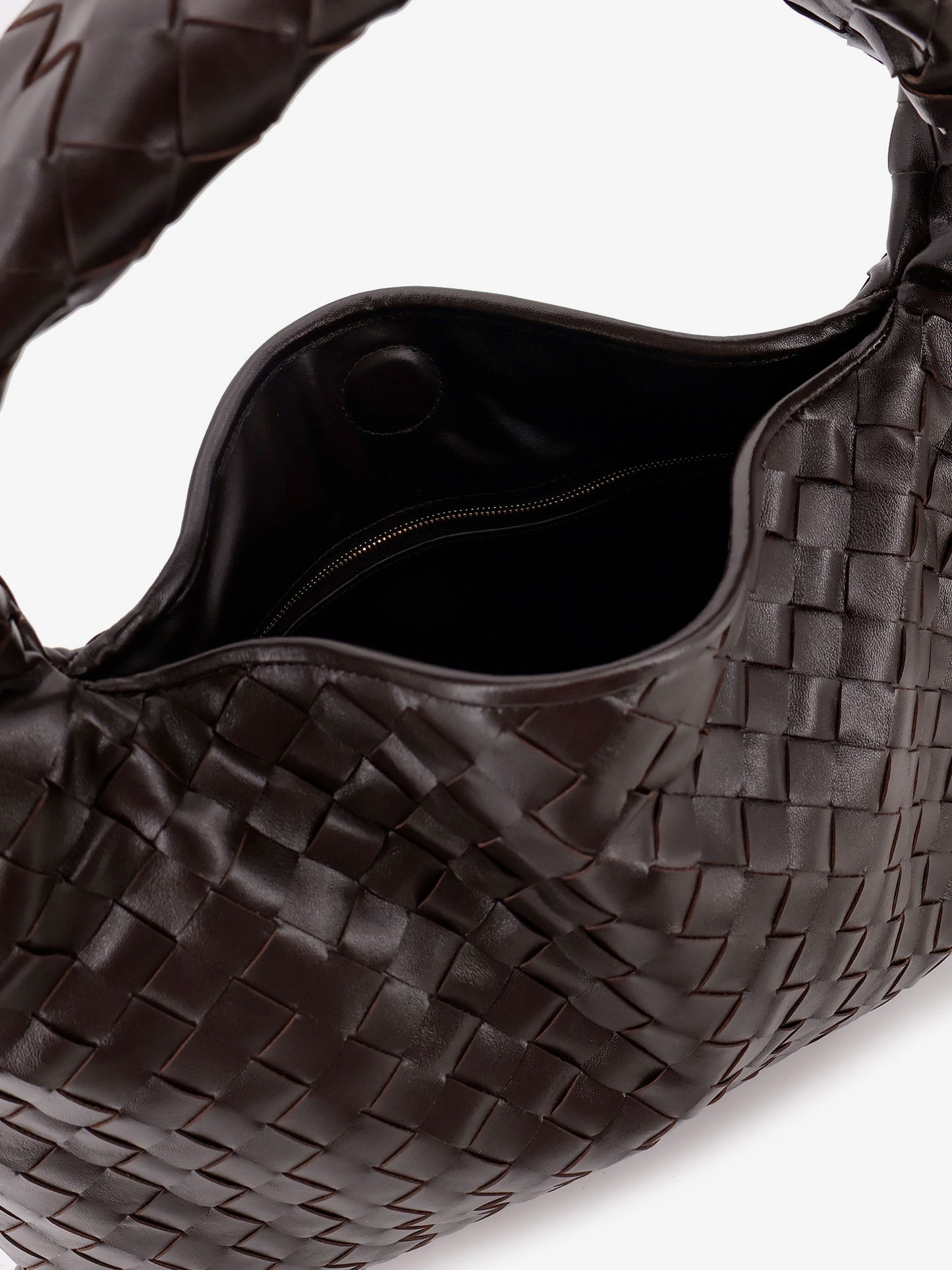 Borsa a spalla Hop in pelle con effetto Intrecciato