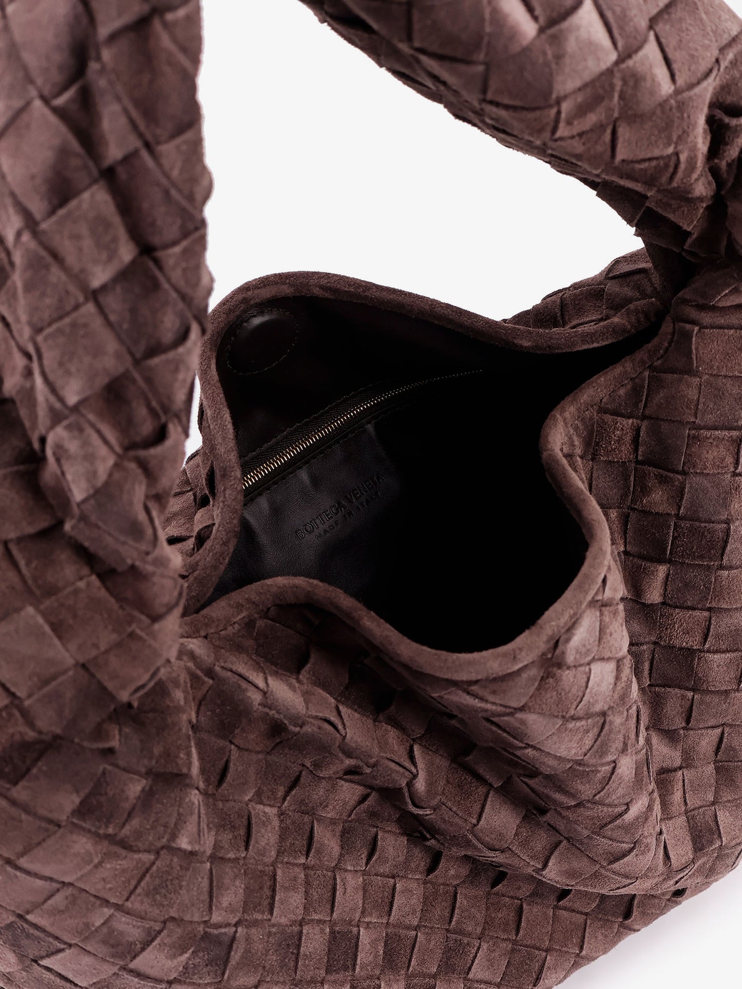 Hop leather shoulder bag with Intrecciato effect