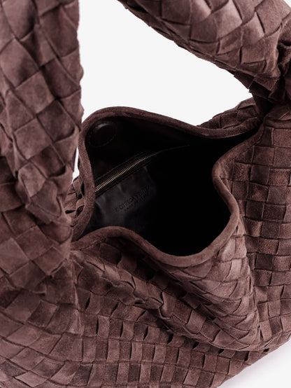 Hop leather shoulder bag with Intrecciato effect thumbnail