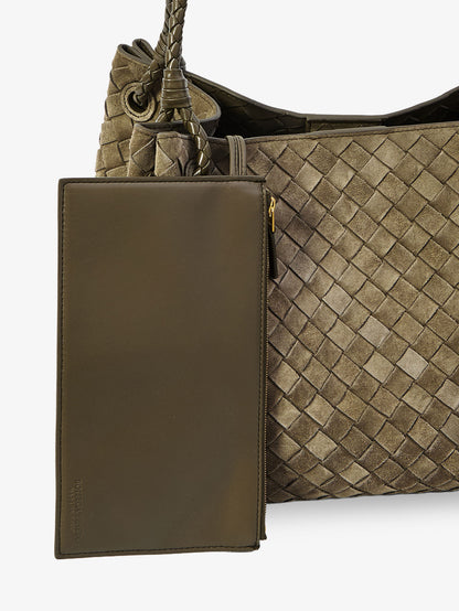 Borsa a spalla Parachute Large in suede thumbnail