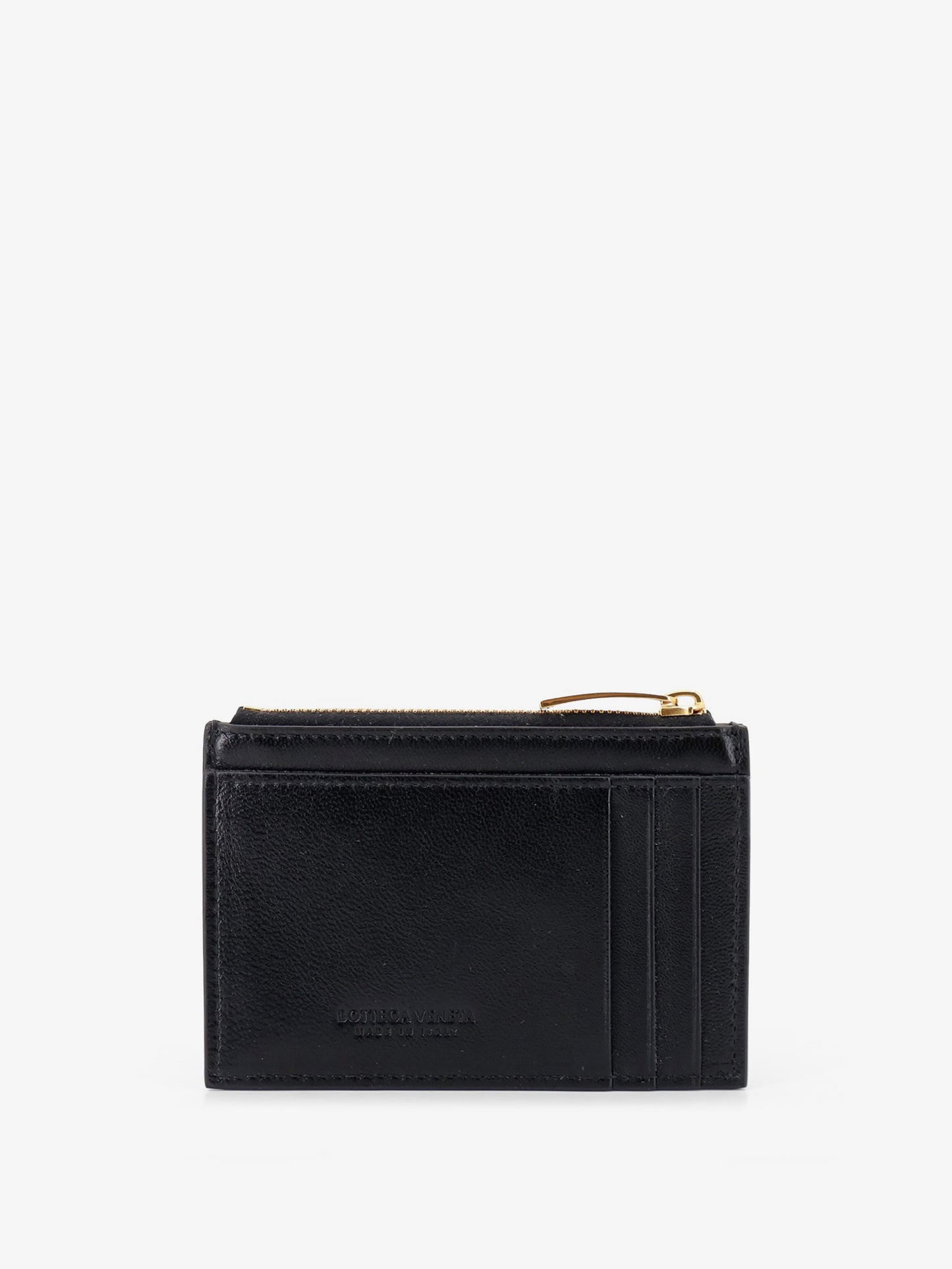 Leather card holder with Intrecciato motif