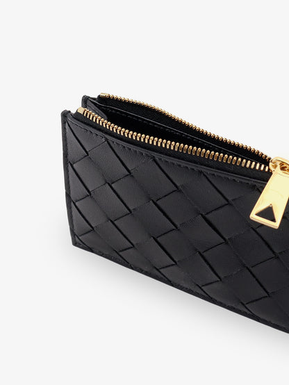 Leather card holder with Intrecciato motif thumbnail