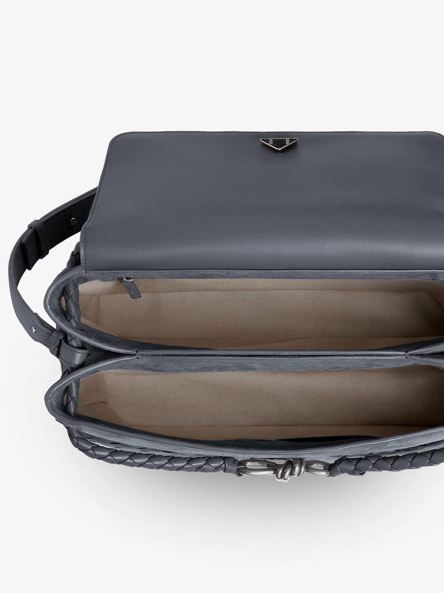 Andiamo Messenger suede shoulder bag with Intrecciato motif