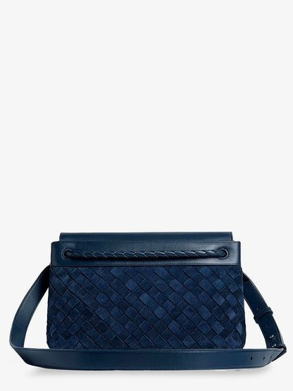 Andiamo Messenger suede crossbody bag with Intrecciato motif thumbnail