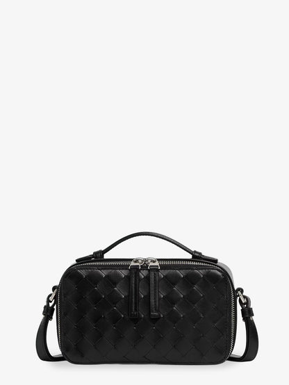 Leather clutch bag with Intrecciato motif thumbnail