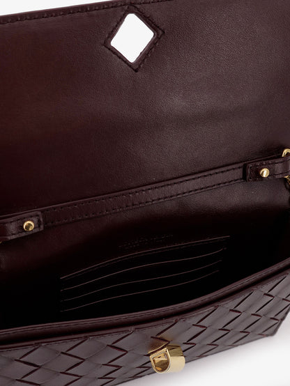 Borsa a tracolla in pelle con motivo Intrecciato thumbnail