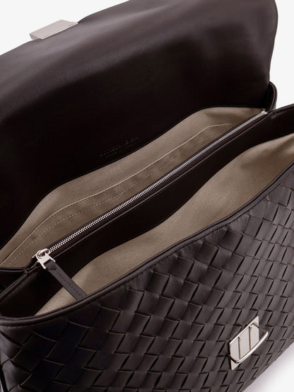 Leather Archivist Business Bag with Intrecciato Pattern thumbnail