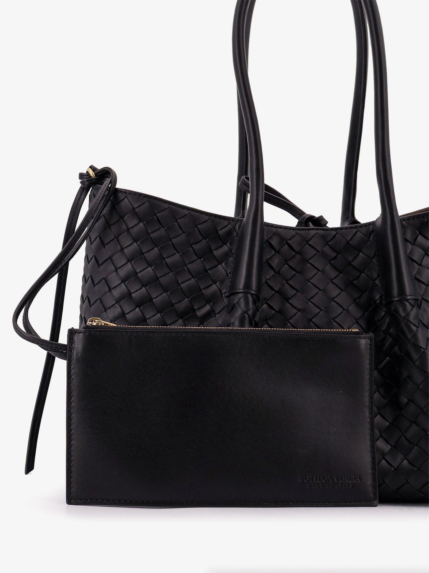 Borsa a mano Pinacoteca in pelle con motivo Intrecciato