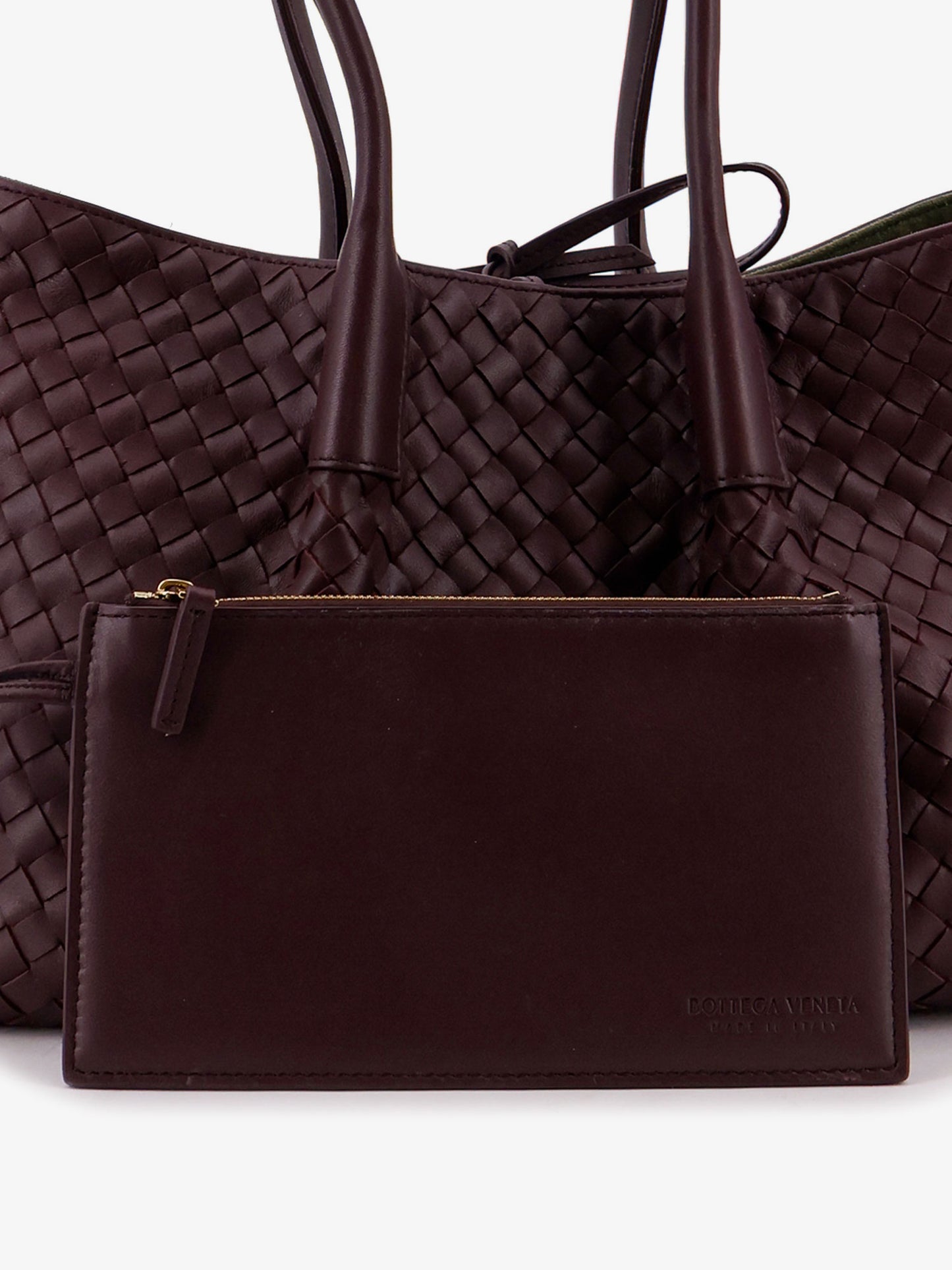 Pinacoteca leather handbag with Intrecciato motif