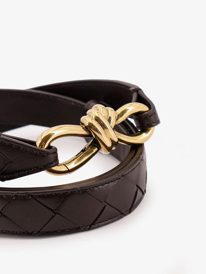Leather belt with Intrecciato motif thumbnail