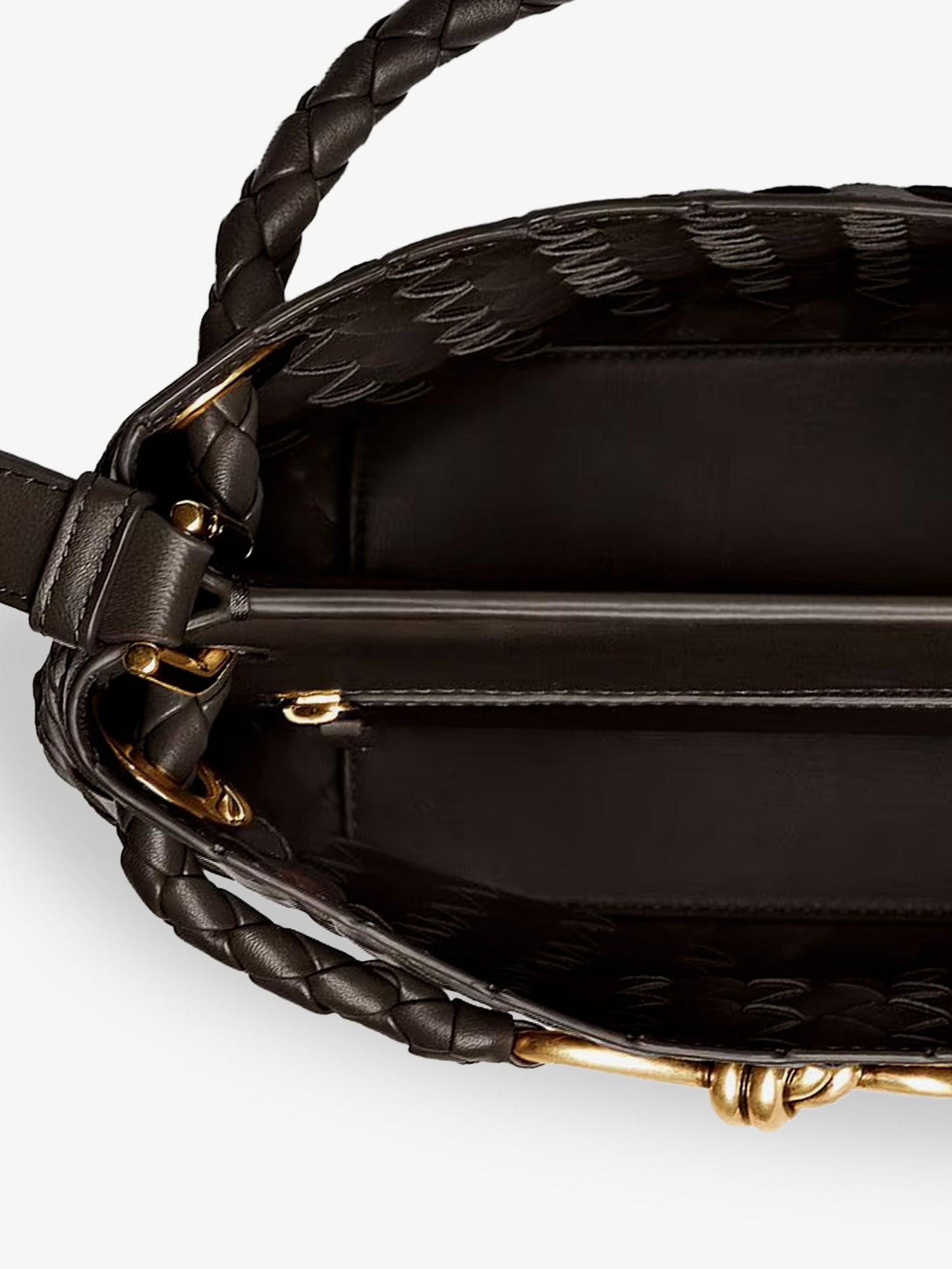 Andiamo Bucket leather crossbody bag with Intrecciato Pattern