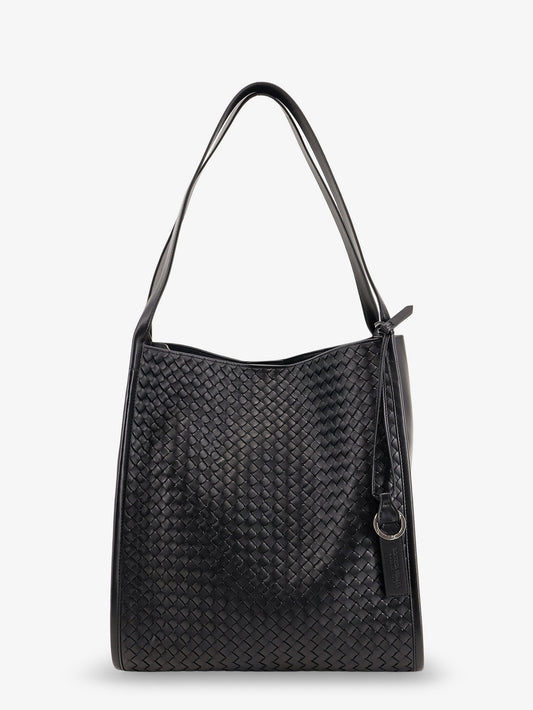 Corriere leather shoulder bag with Intrecciato pattern