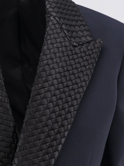 Wool blazer with Intrecciato detail thumbnail