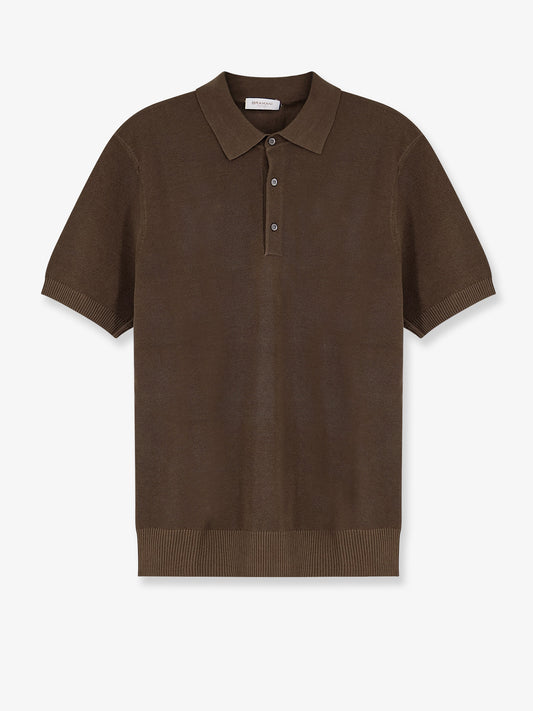 Cotton and silk blend polo shirt
