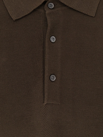 Cotton and silk blend polo shirt thumbnail