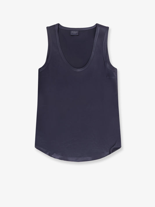 Stretch silk tank top