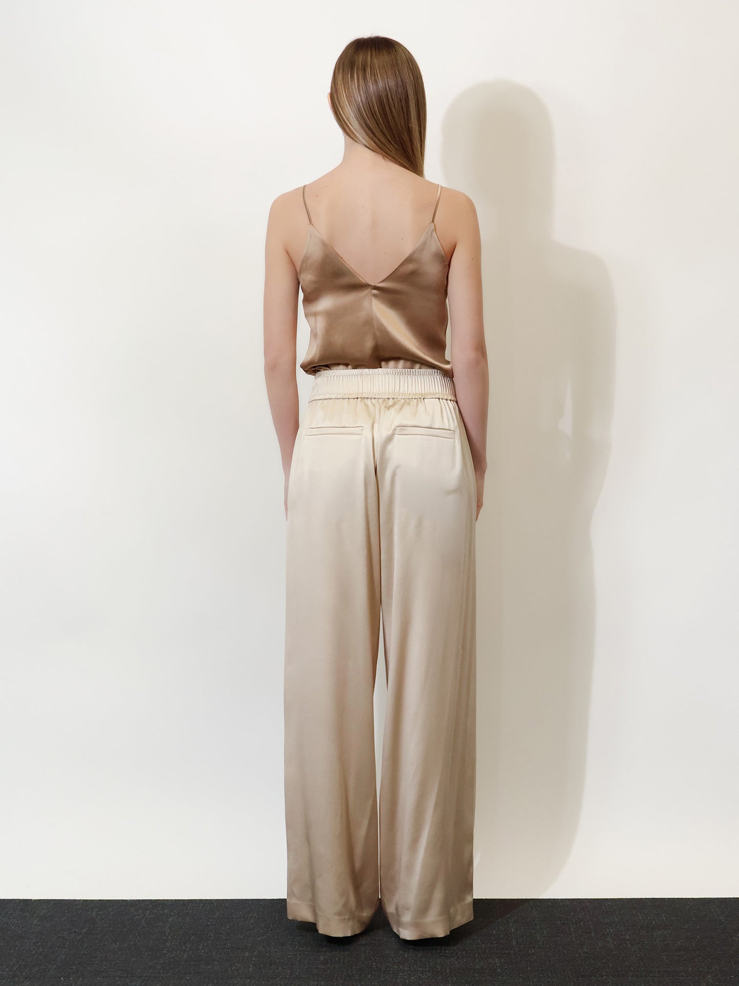 Stretch silk trousers