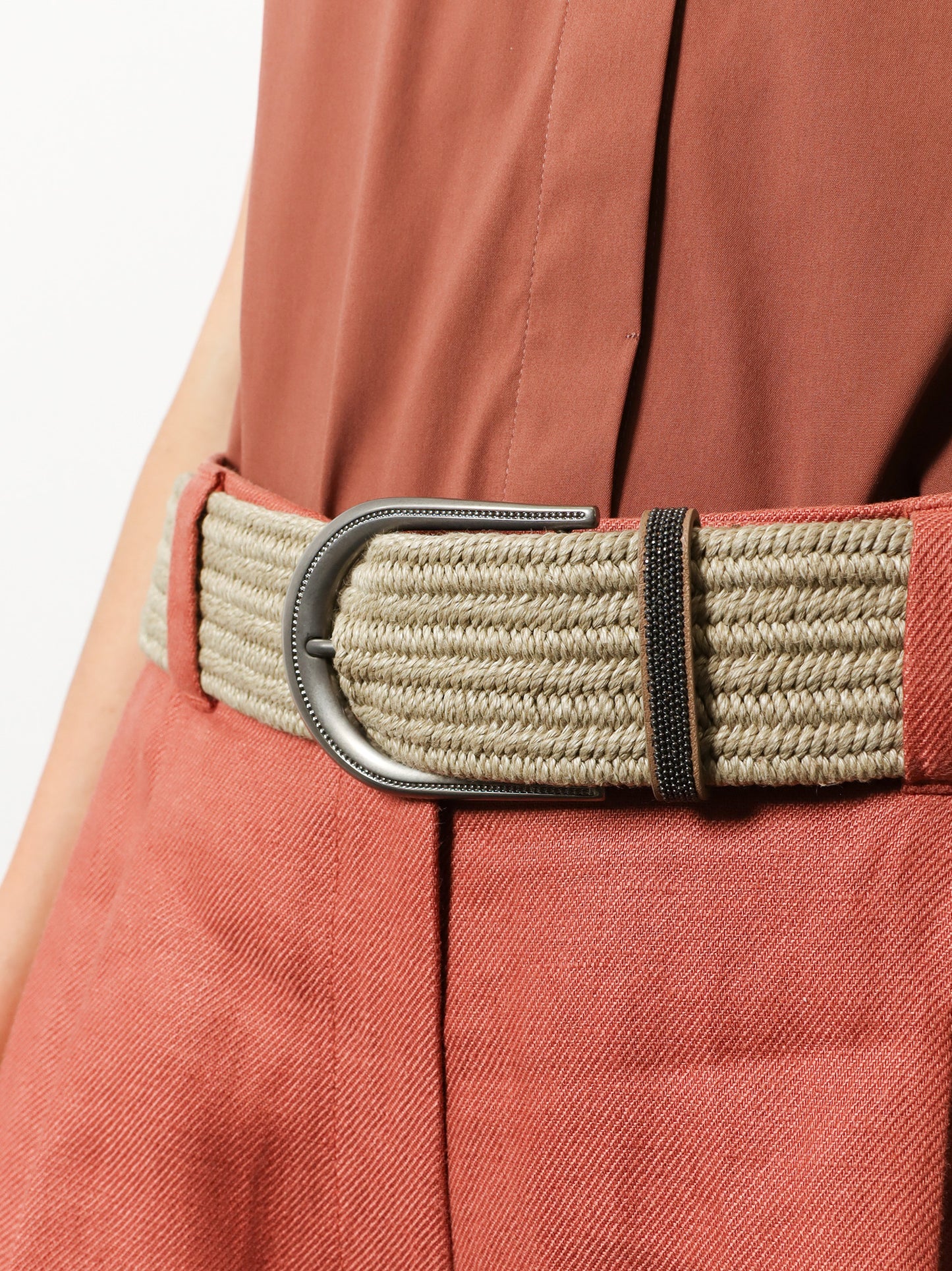 Cintura in lino con dettaglio Shiny Loop