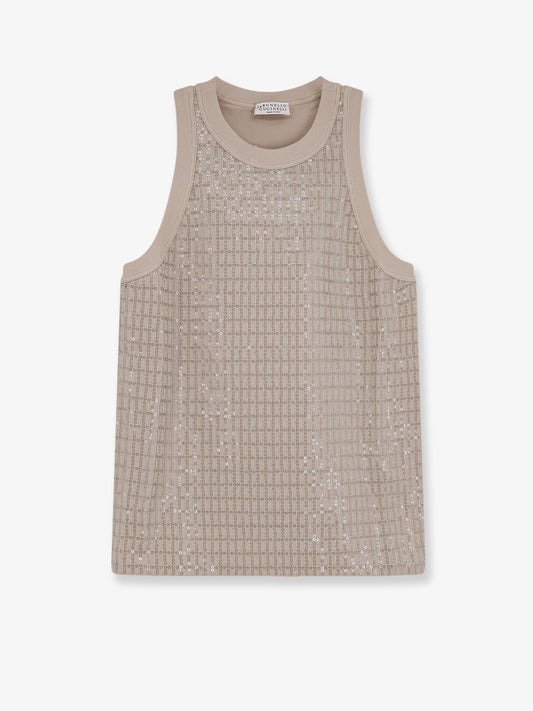 Dazzling pattern jersey tank top