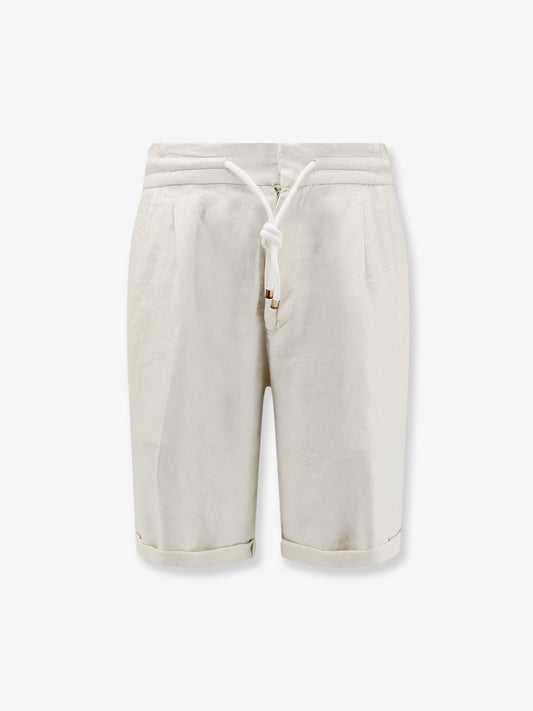 Linen bermuda shorts with drawstring
