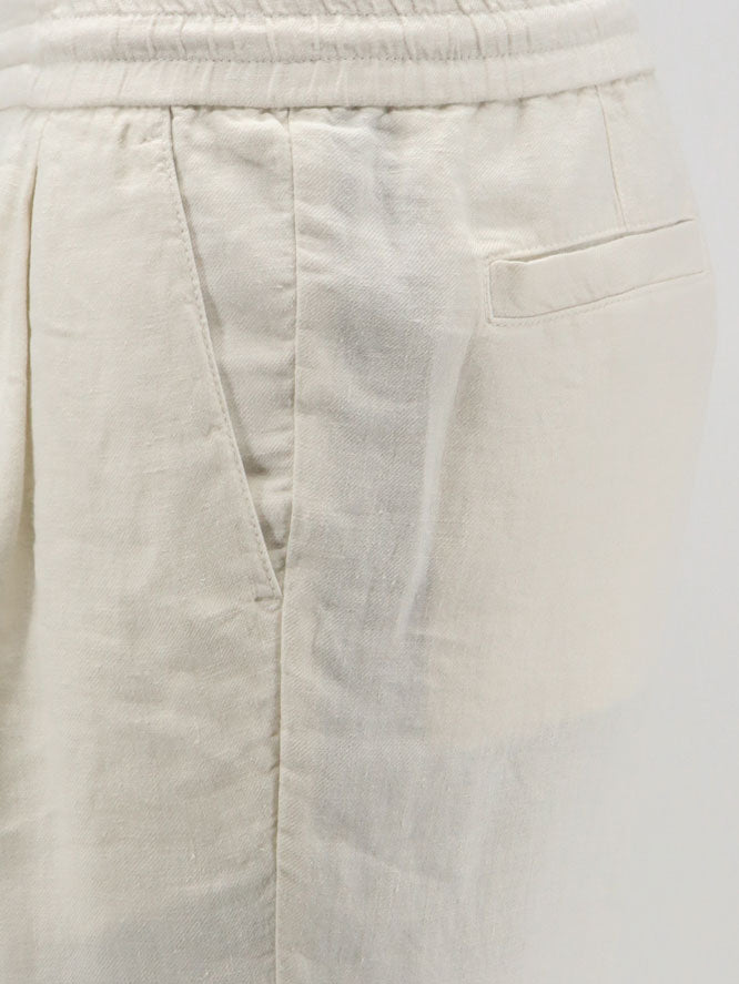 Linen bermuda shorts with drawstring