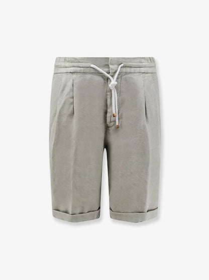 Linen bermuda shorts with drawstring thumbnail