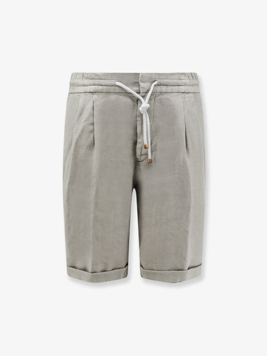 Linen bermuda shorts with drawstring