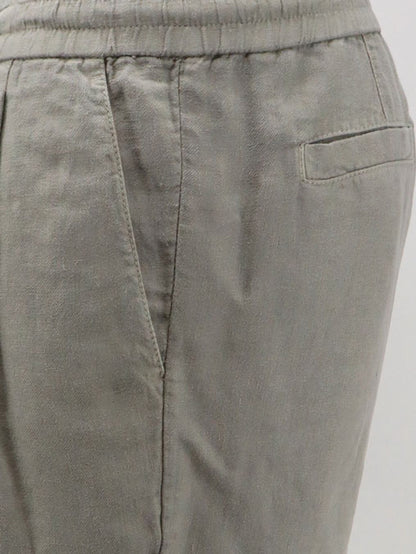Linen bermuda shorts with drawstring thumbnail