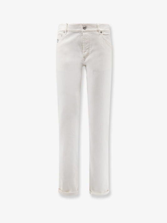 White denim trousers