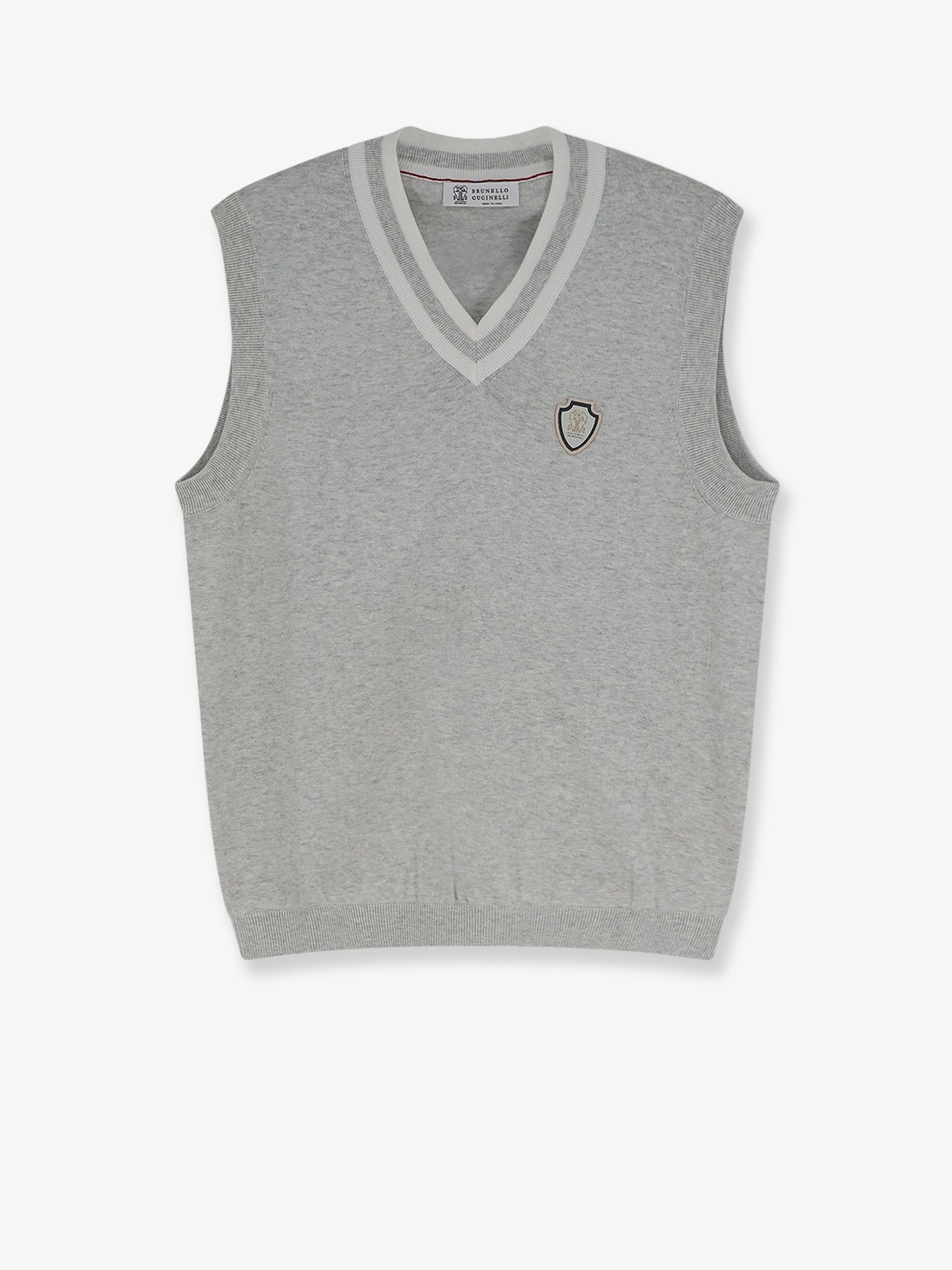 Gilet in cotone con patch logo frontale