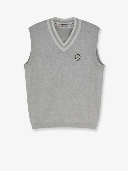 Gilet in cotone con patch logo frontale thumbnail