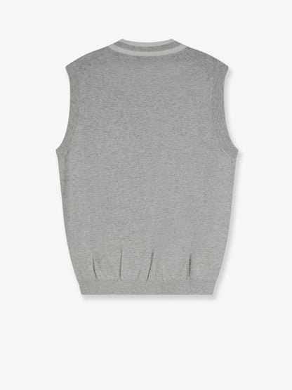 Gilet in cotone con patch logo frontale thumbnail