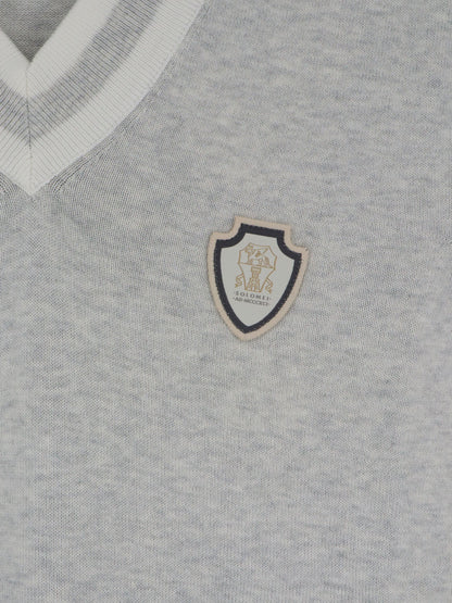 Gilet in cotone con patch logo frontale thumbnail
