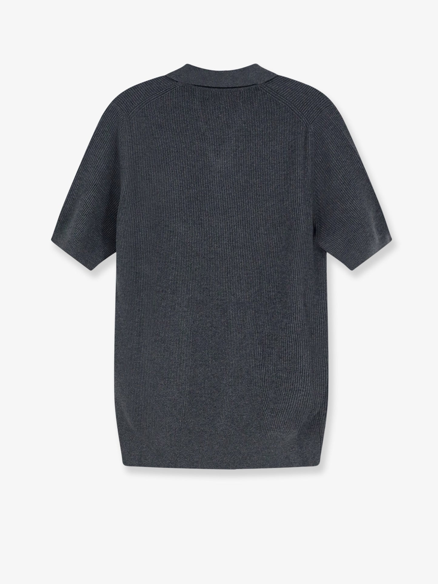 Cotton polo shirt with ribbed knit