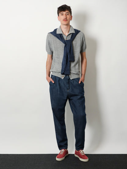 Linen and cotton blend cardigan thumbnail
