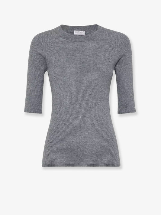Cashmere and viscose blend lurex sweater