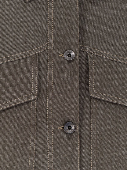 Grey denim jacket thumbnail