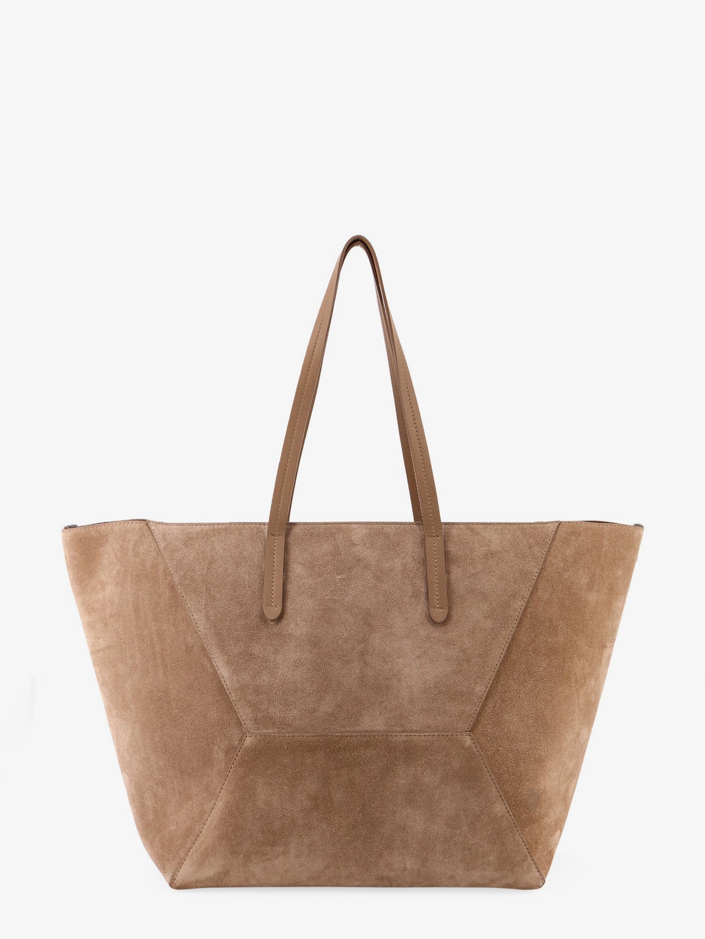 BC Duo suede shoulder bag with engraved logo