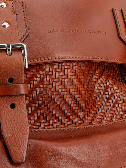 City leather backpack with engraved lettering logo thumbnail