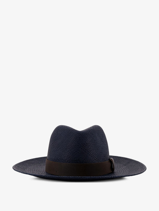 Raffia Fedora hat with Monili detail