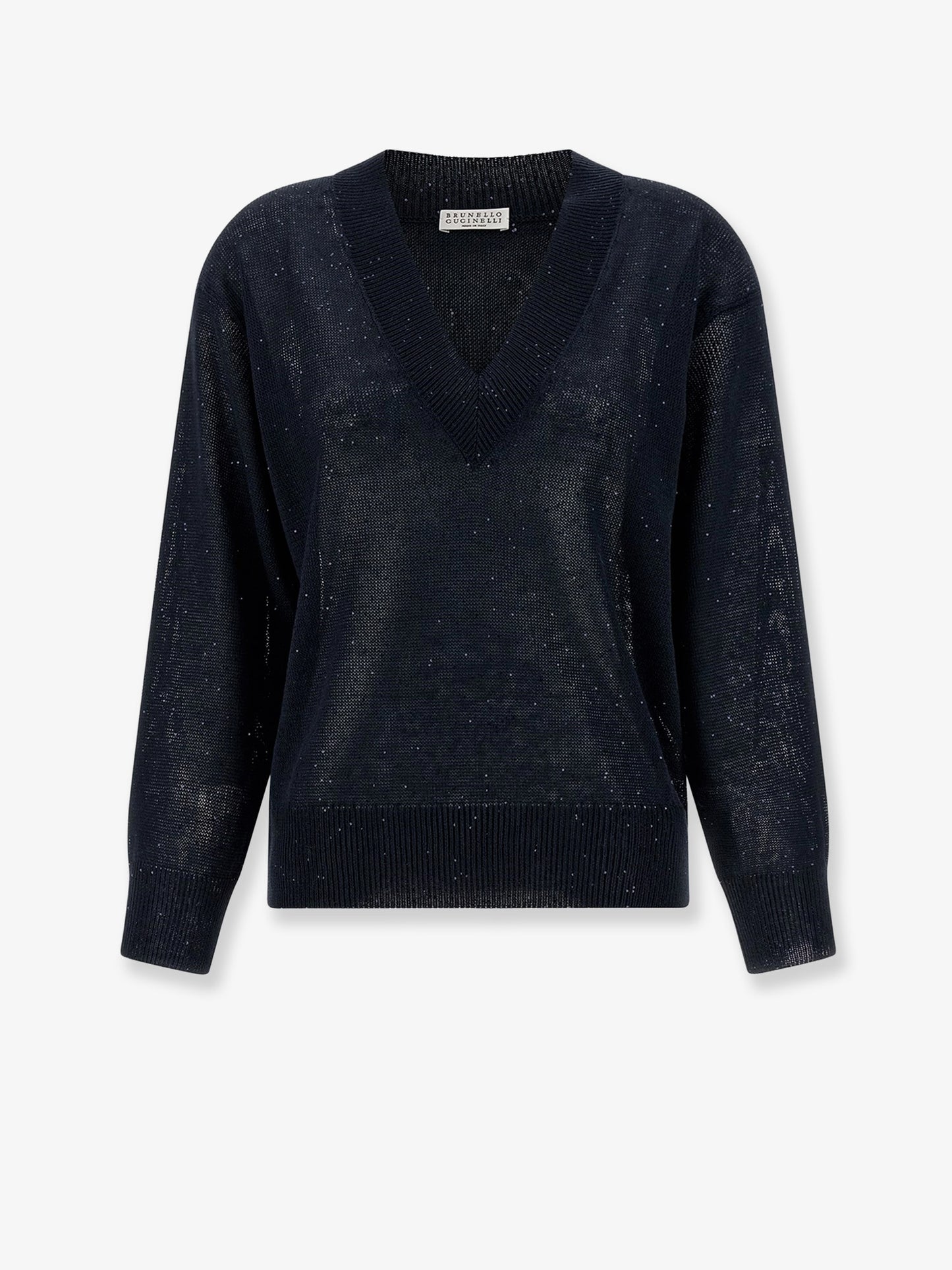 Dazzling linen and cotton blend sweater