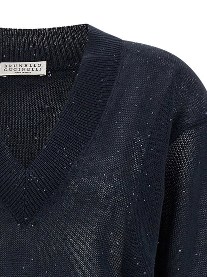 Dazzling linen and cotton blend sweater thumbnail